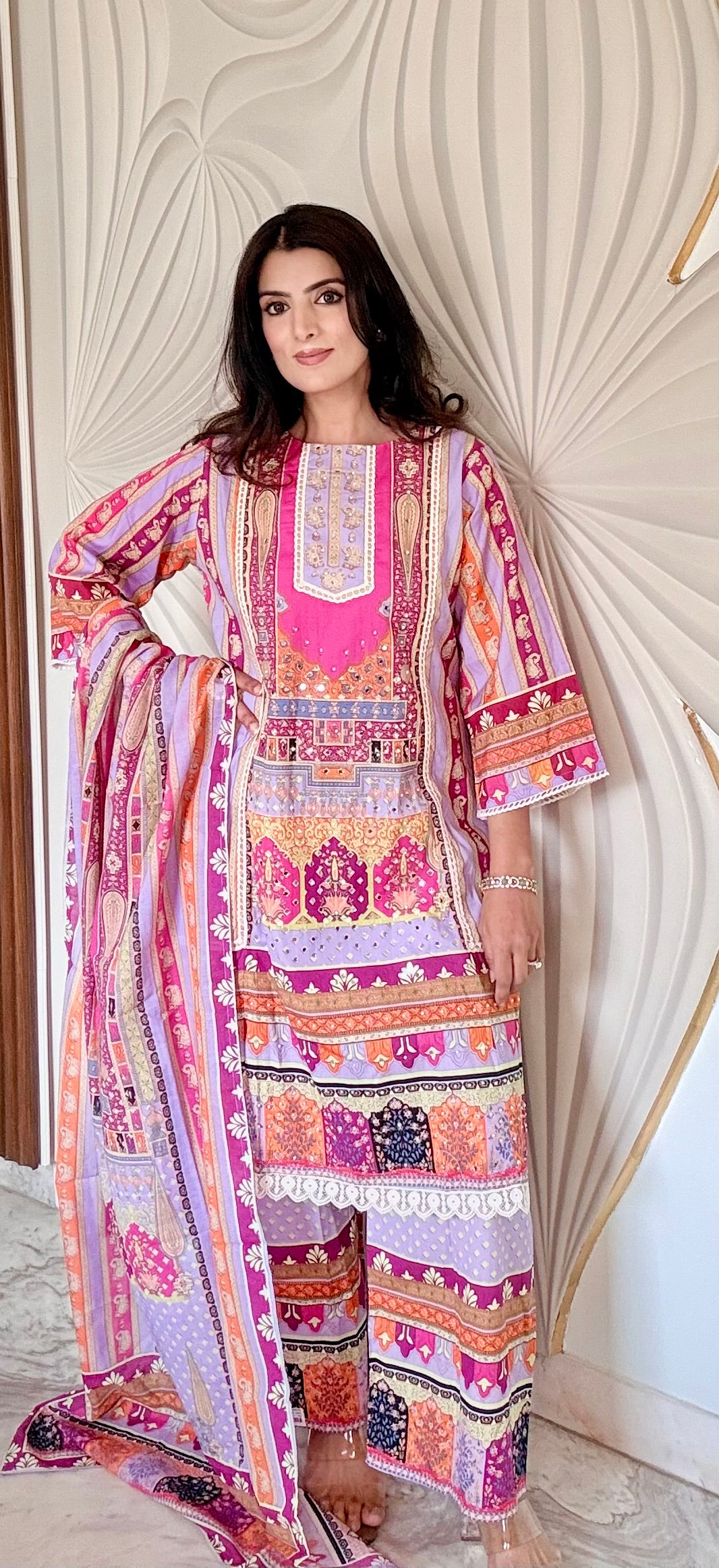 Gulabo – Pink & Lavender Pure Cotton Suit