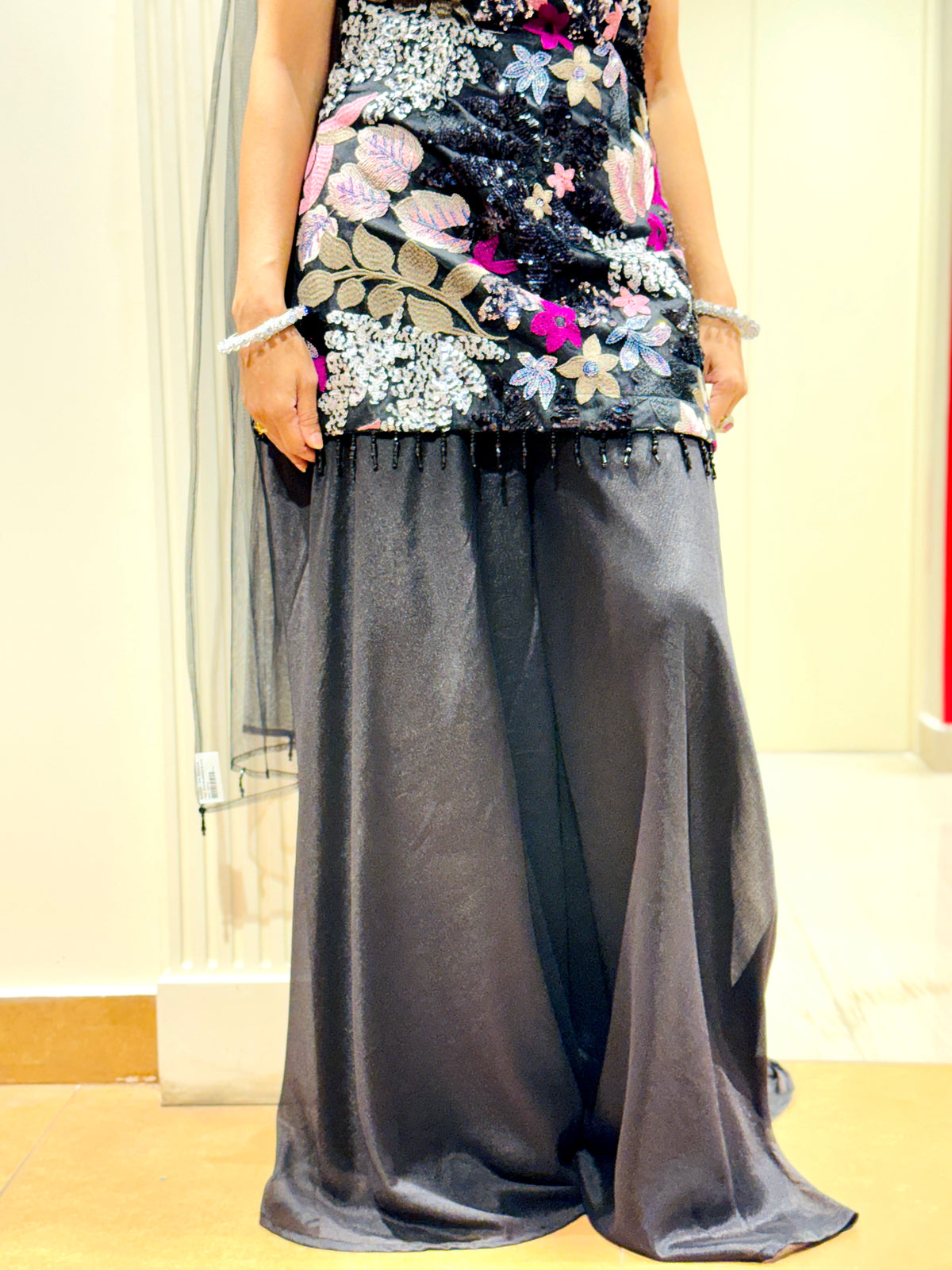 Sequined Floral Sharara Set