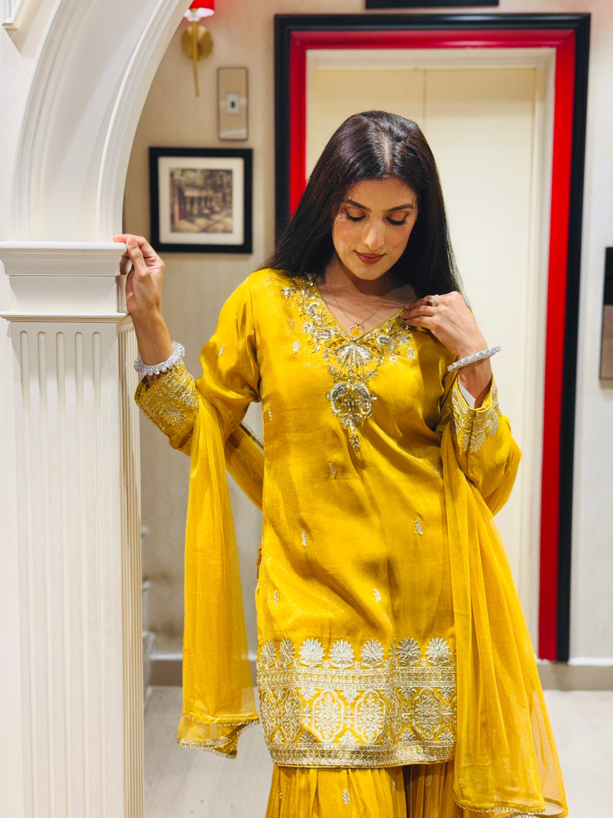 Sun-Kissed Yellow Sharara Set