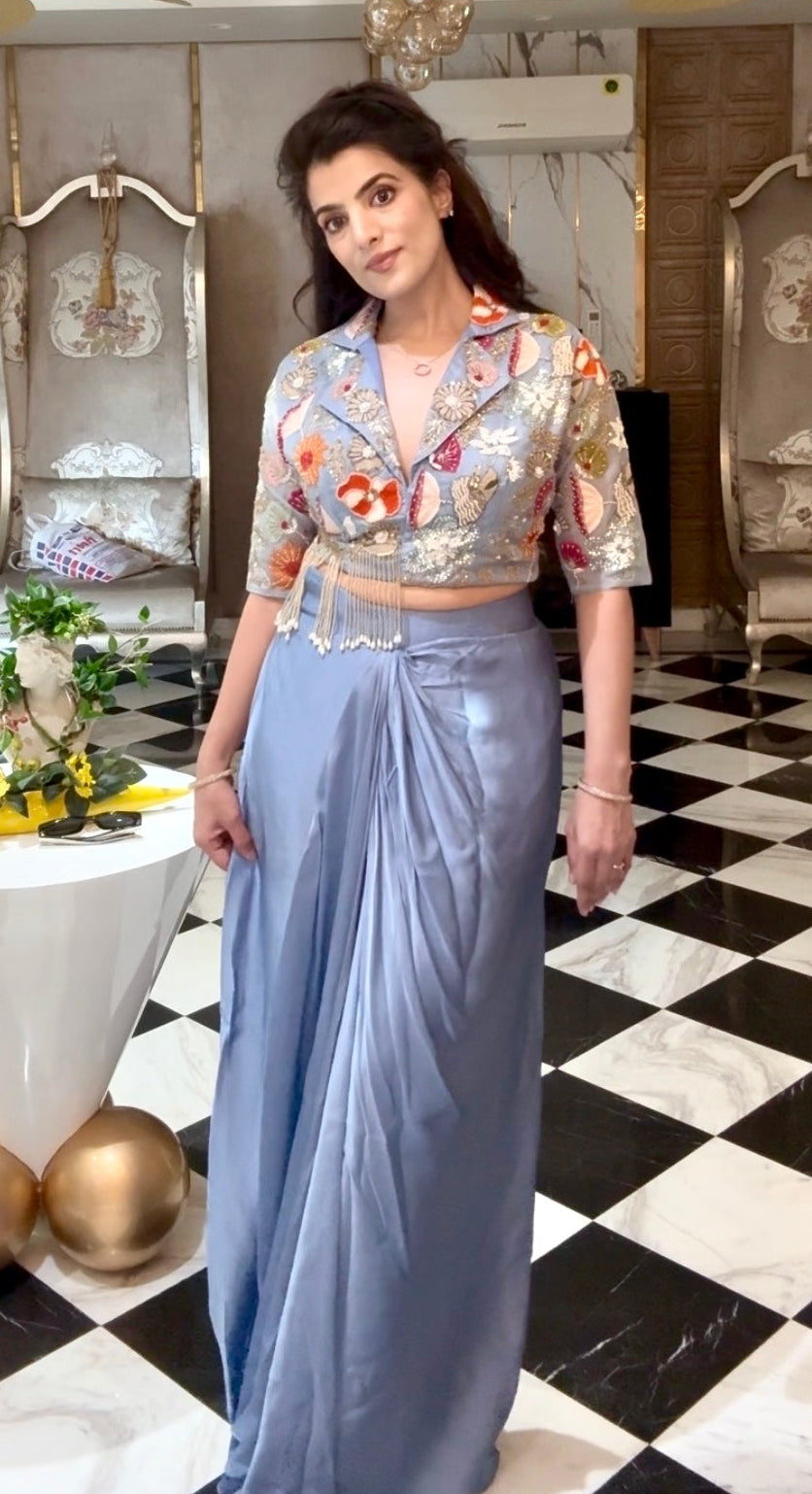 Powder Blue Floral Dress