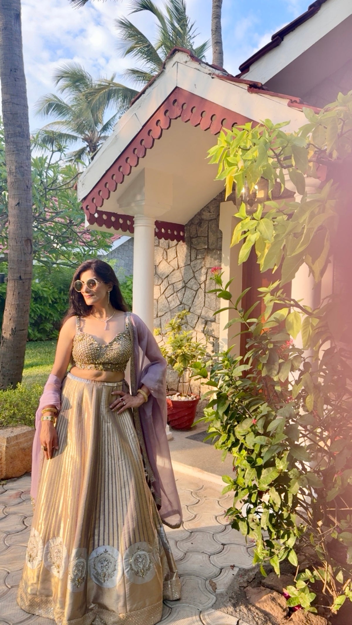 Champagne lavender Lehenga