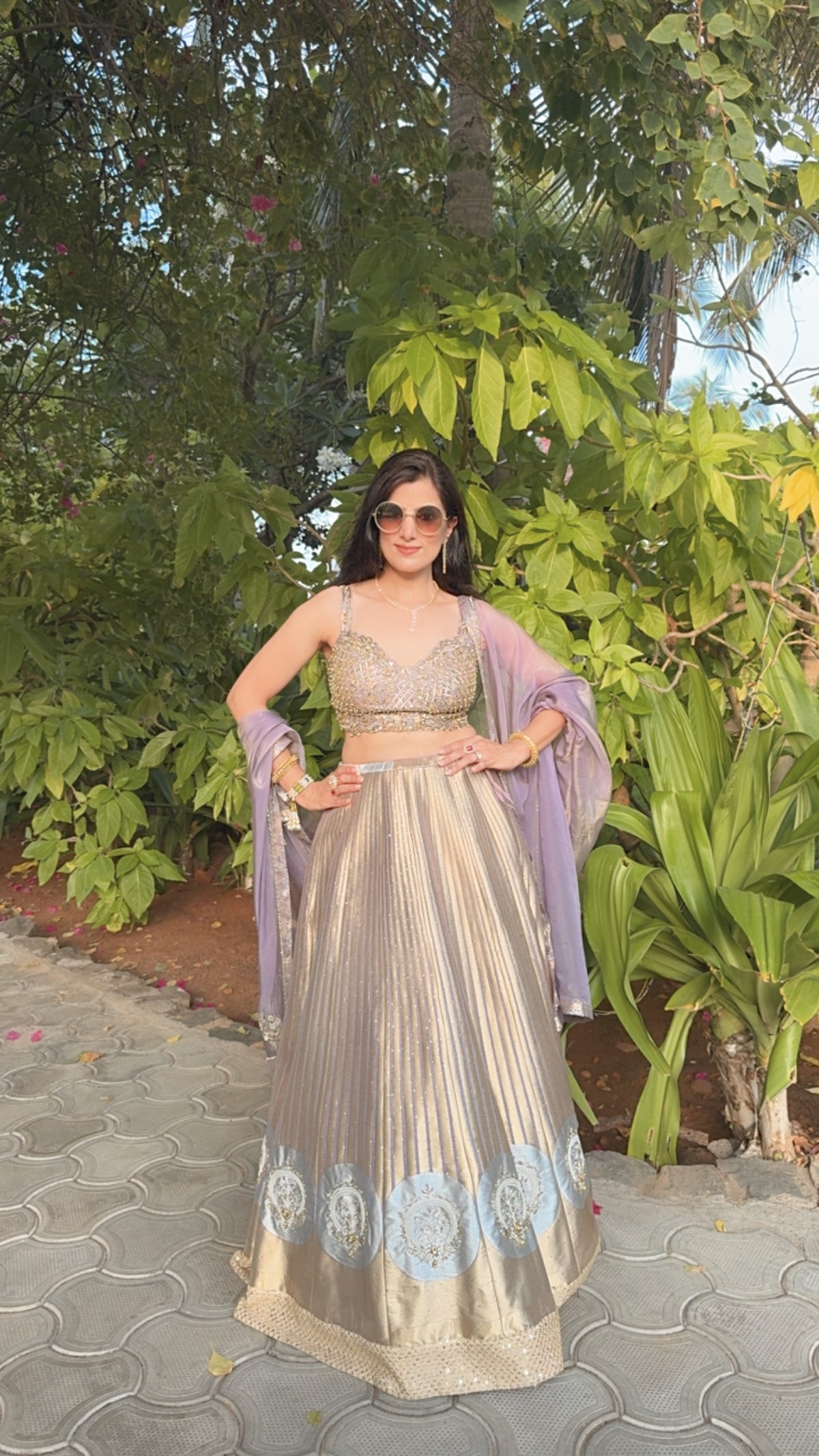 Champagne lavender Lehenga