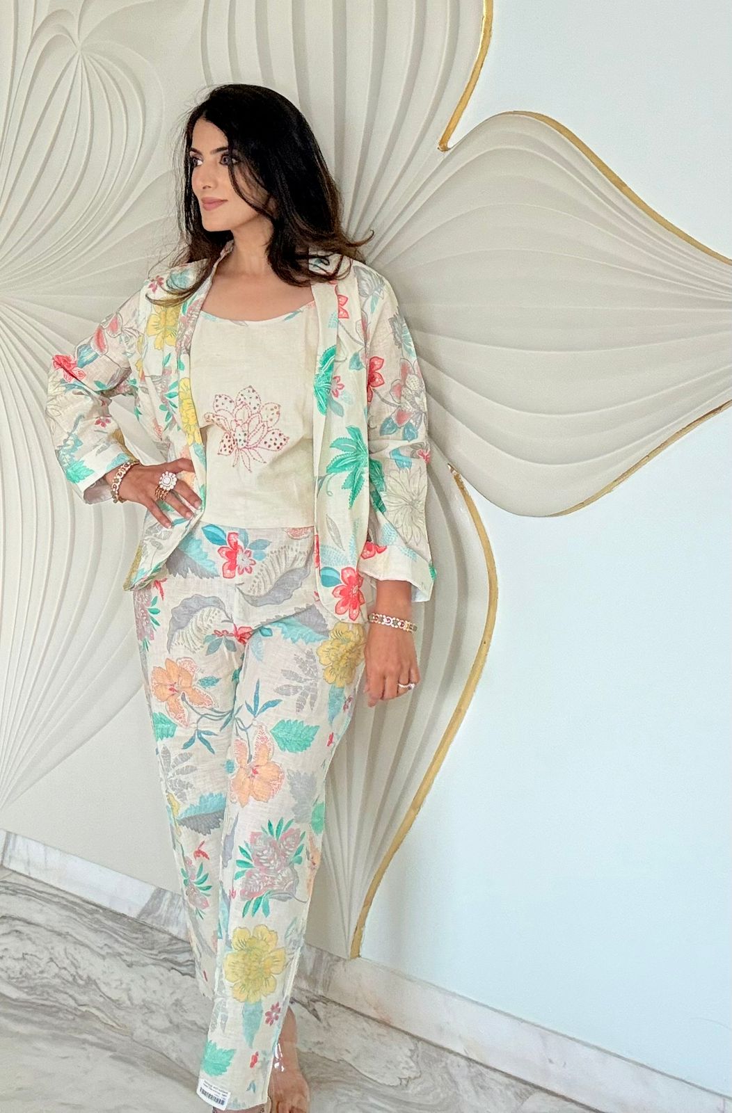Floral Linen Cotton Co-Ord Set
