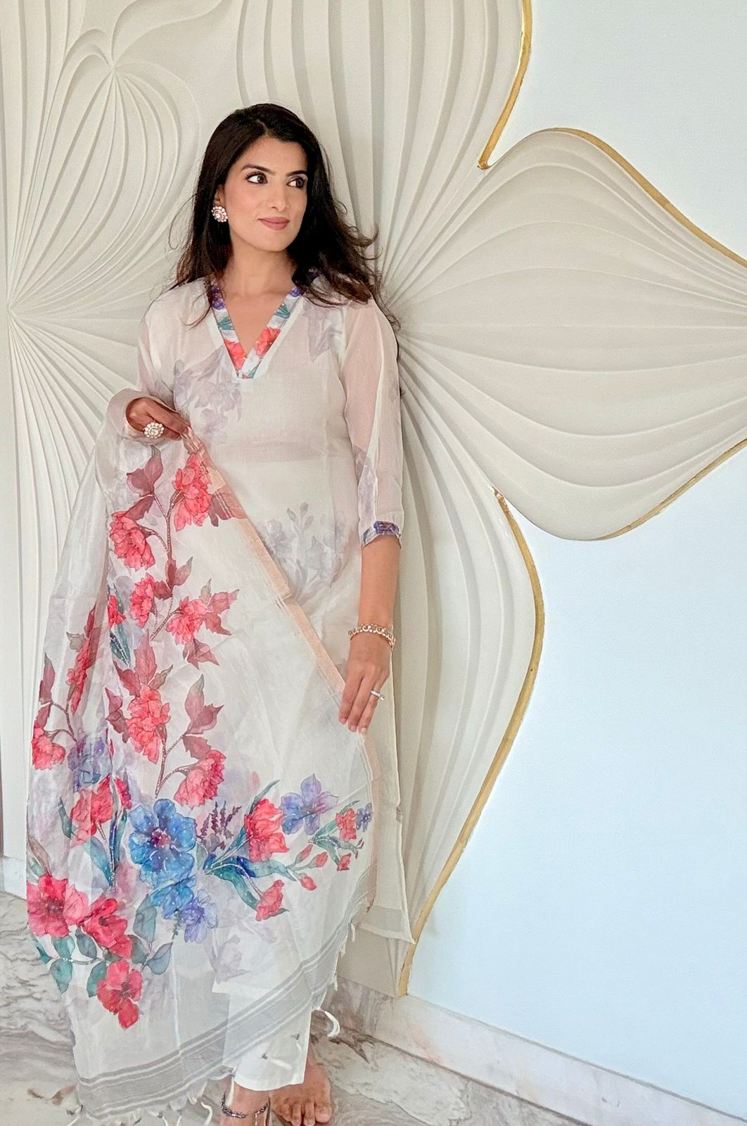 Summer Bloom Organza Suit Set