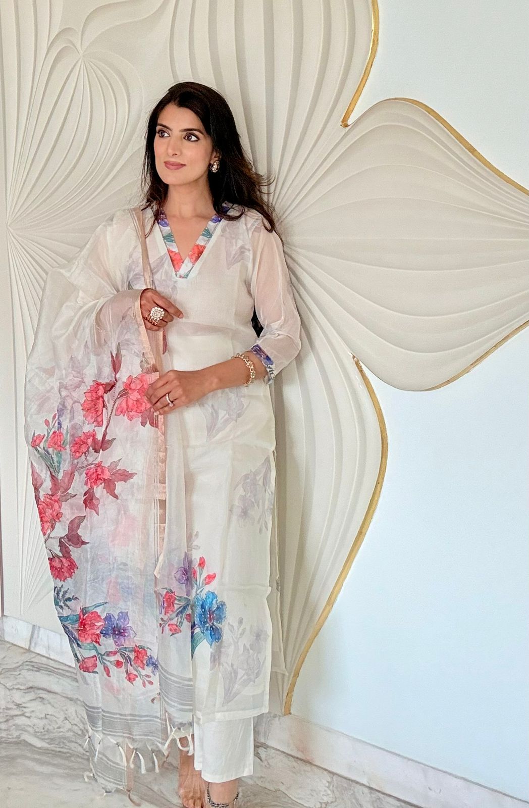 Summer Bloom Organza Suit Set