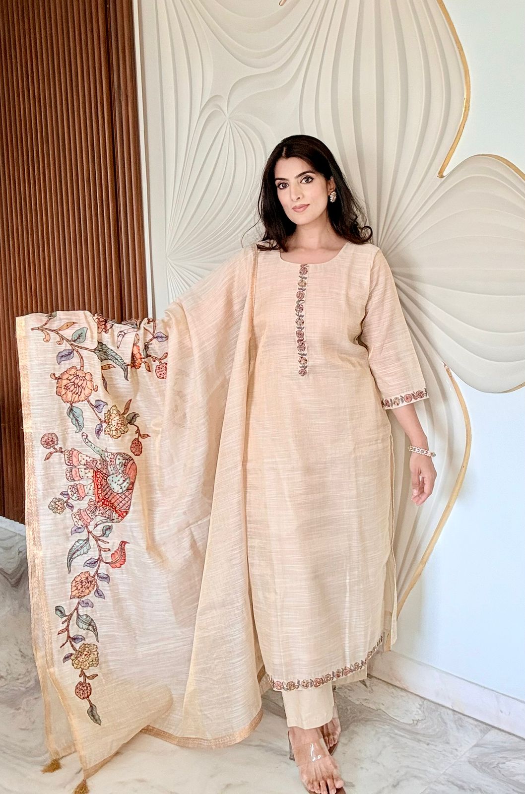 Khadi-Style Cotton Suit Set