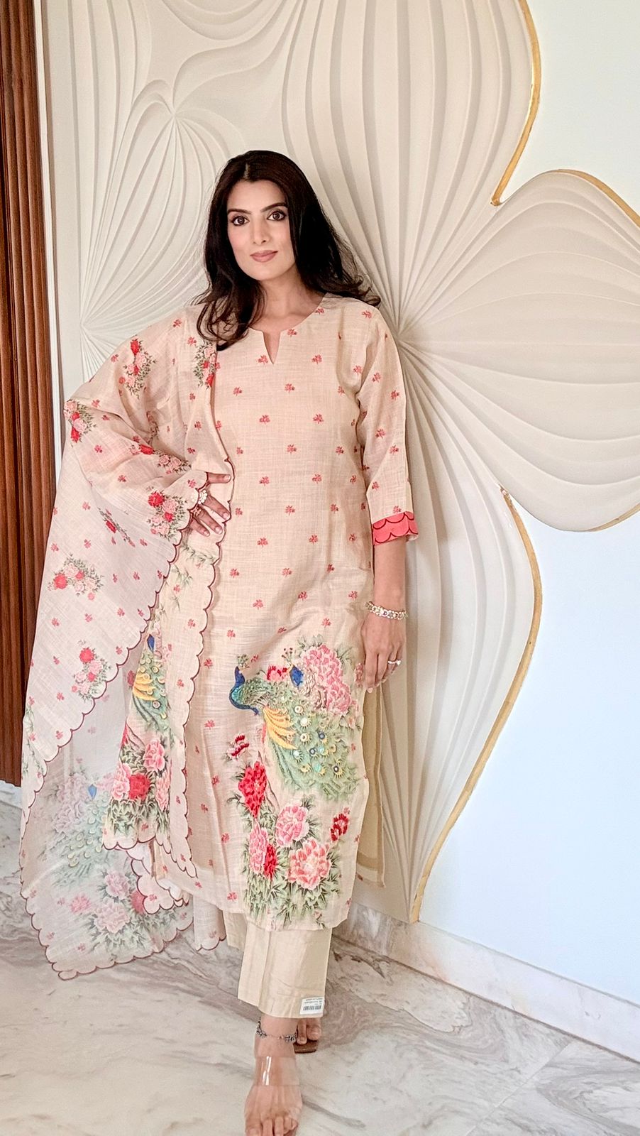 Peacock Motif Suit Set