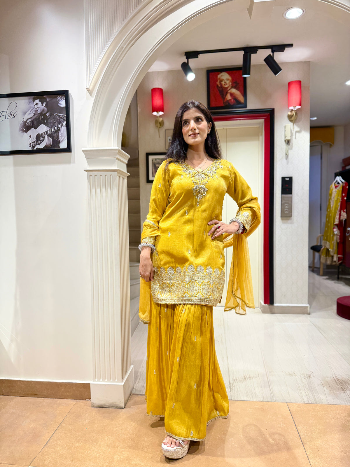 Sun-Kissed Yellow Sharara Set