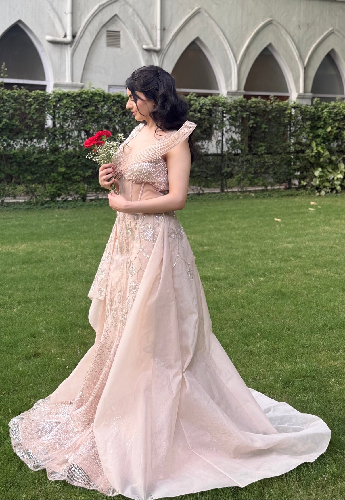 Blush Silver Trail Gown