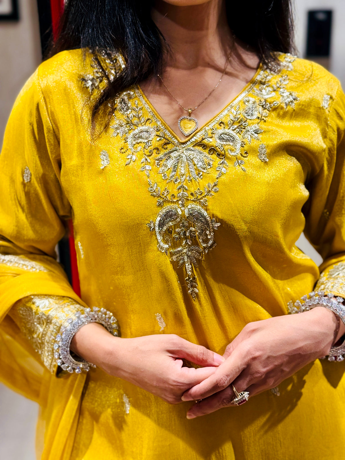 Sun-Kissed Yellow Sharara Set