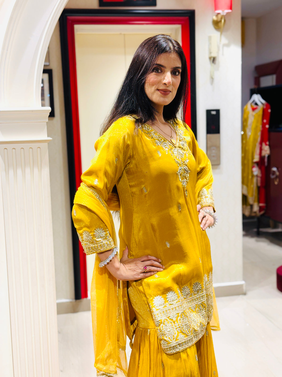 Sun-Kissed Yellow Sharara Set