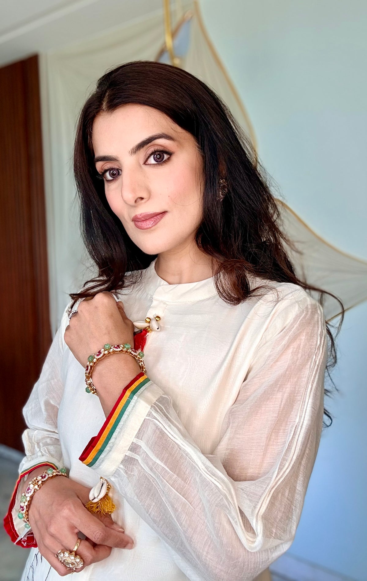 Ivory Bandhgala Cotton Suit