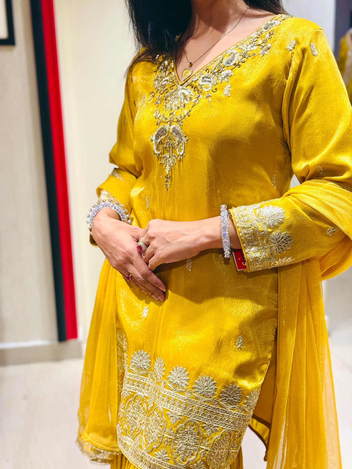 Sun-Kissed Yellow Sharara Set