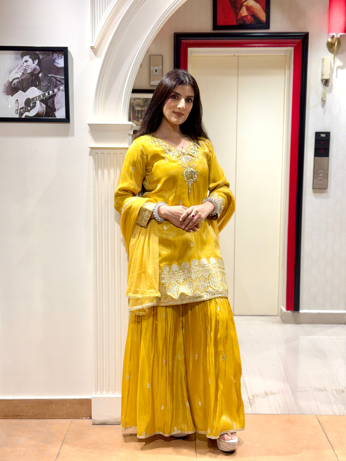 Sun-Kissed Yellow Sharara Set