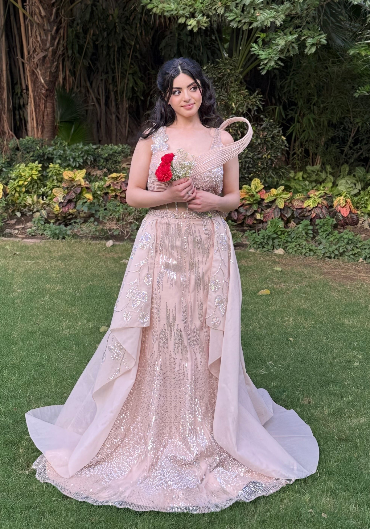 Blush Silver Trail Gown