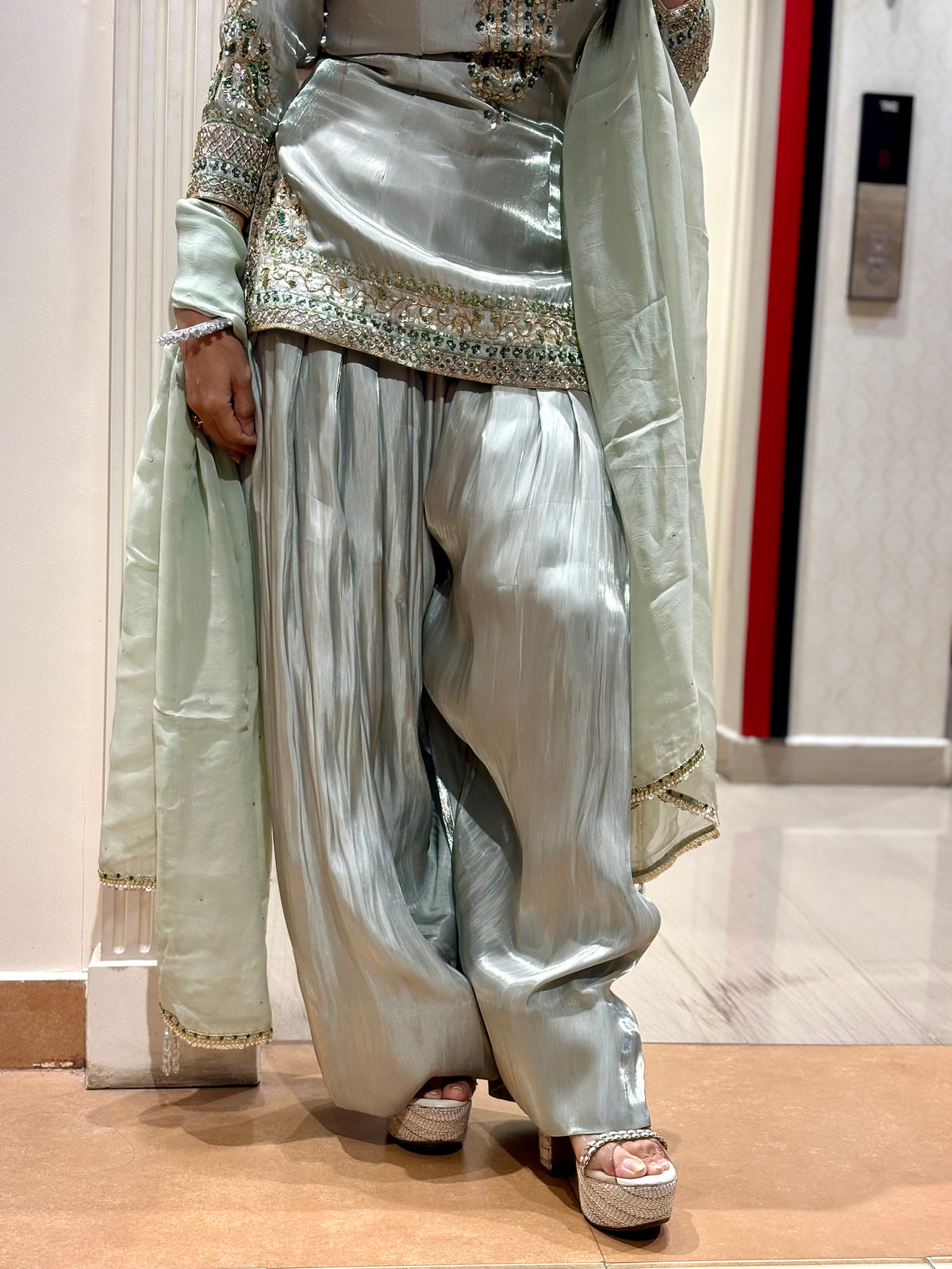Glass Tissue Farshi Salwar Suit