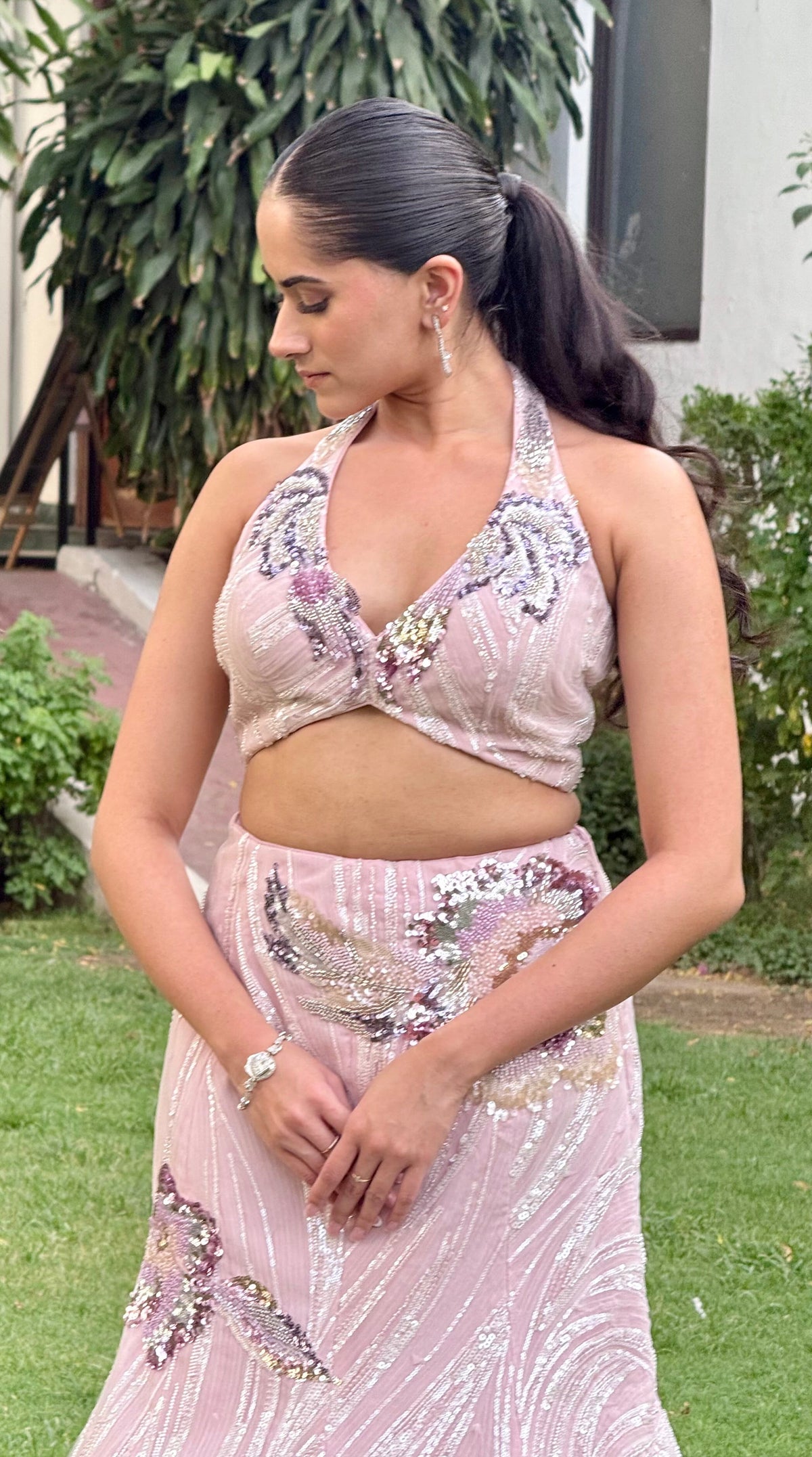 Meher -mermaid pink lehenga