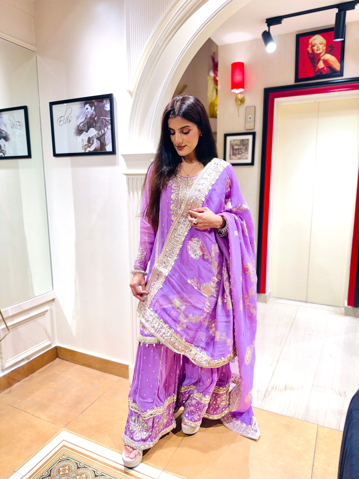 Lavender Sharara Set