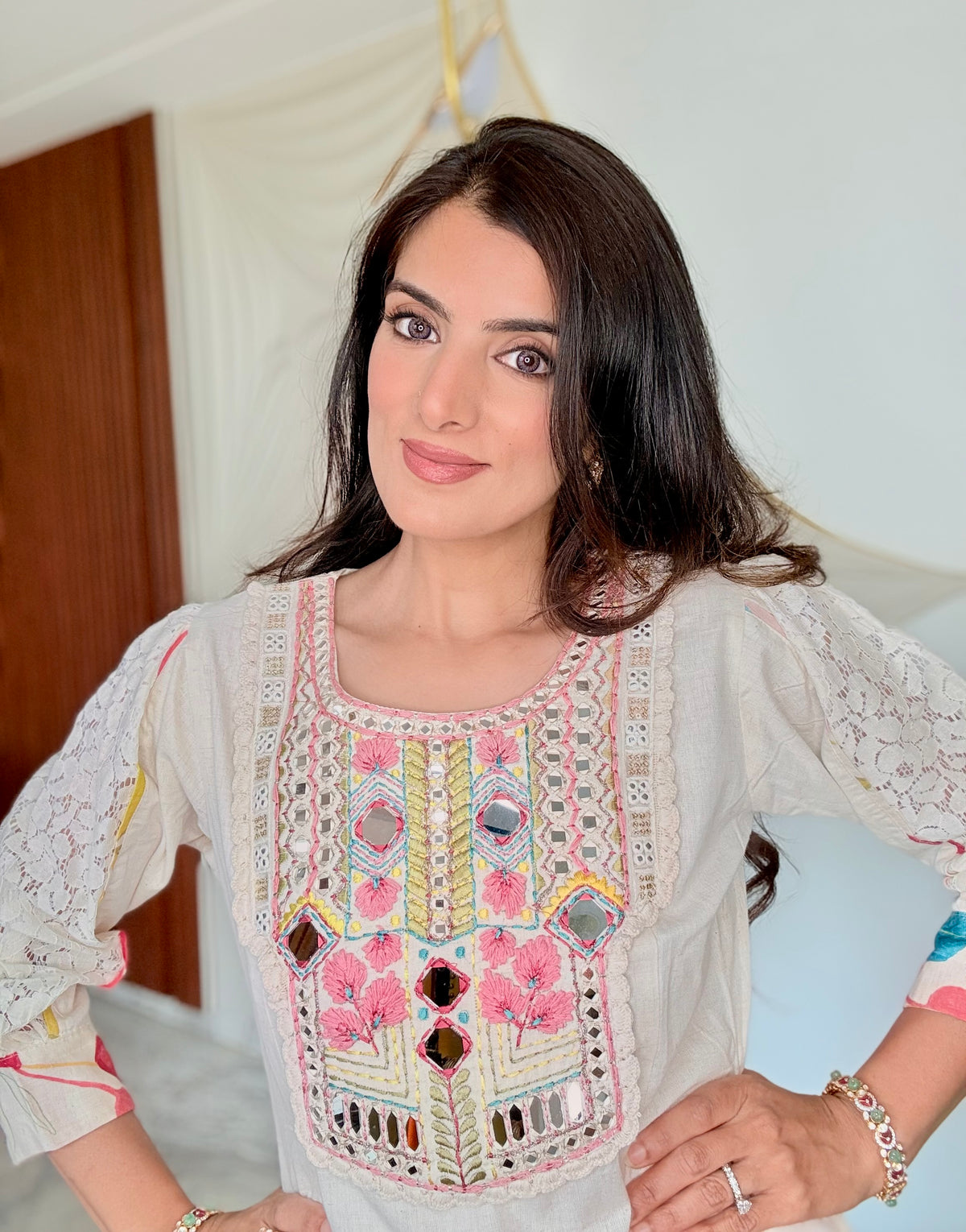 Gulabo – Mirror Work Cotton Co-Ord Set