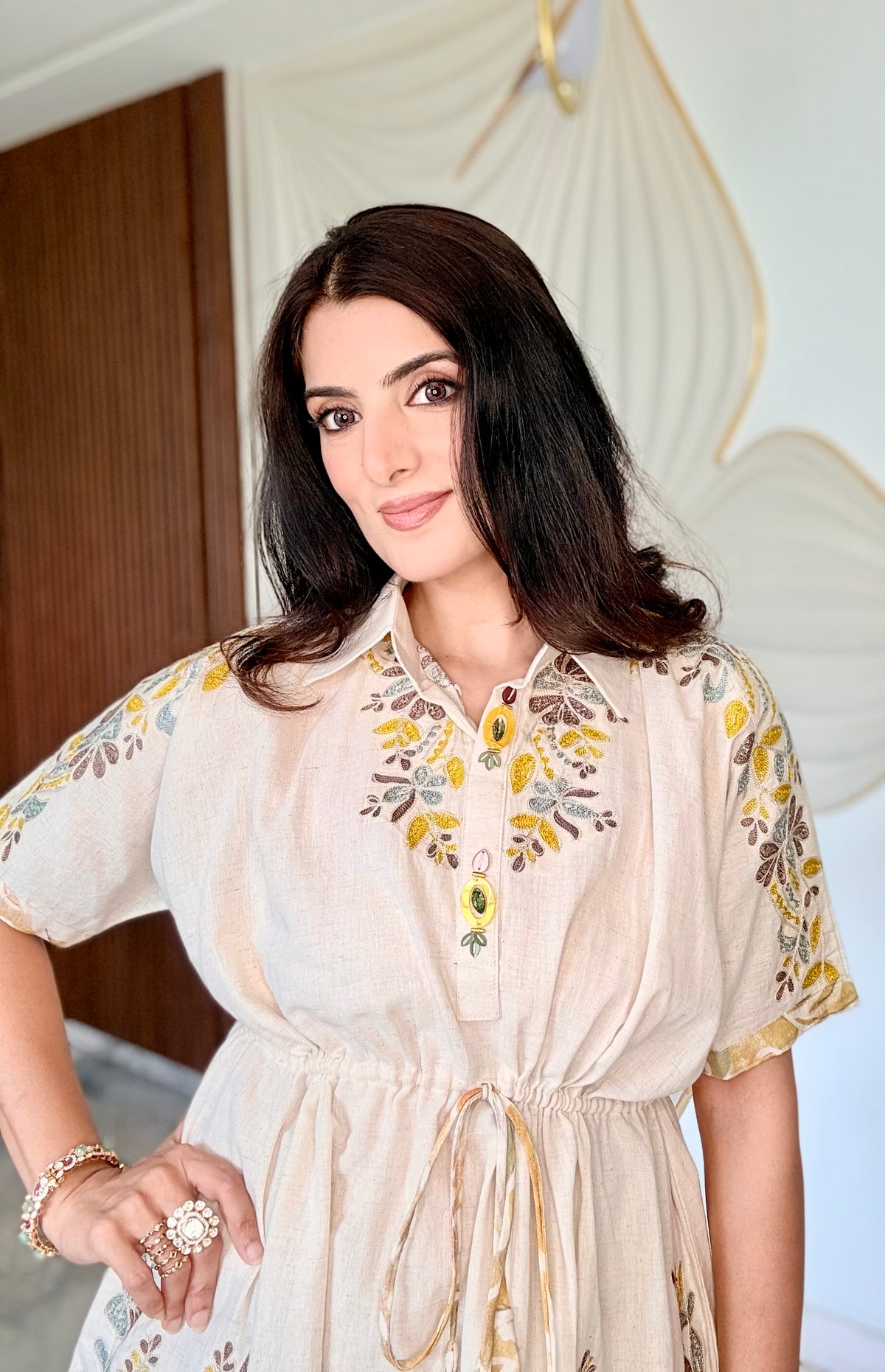 Aamra – Jute Cotton Embroidered Co-Ord Set
