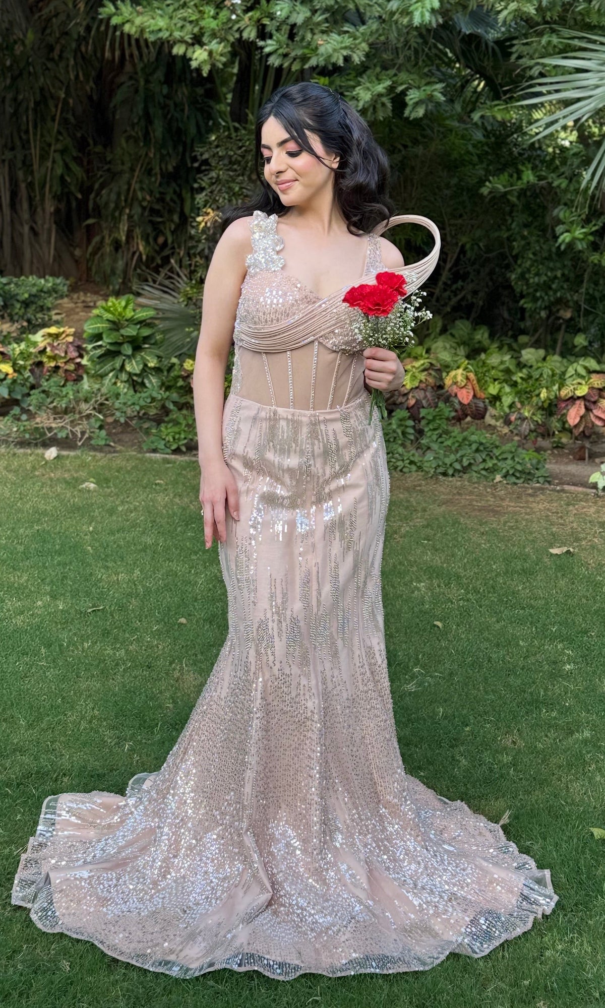 Blush Silver Trail Gown