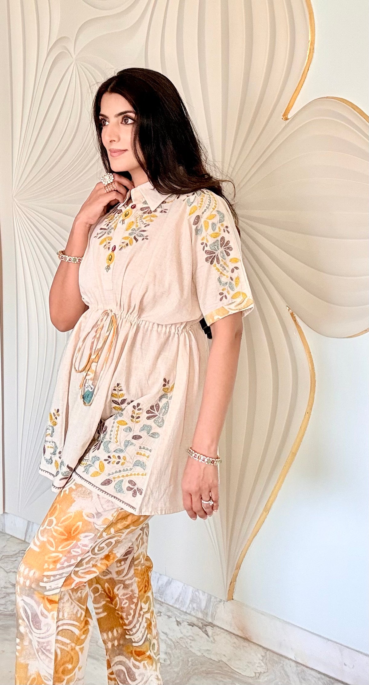 Aamra – Jute Cotton Embroidered Co-Ord Set