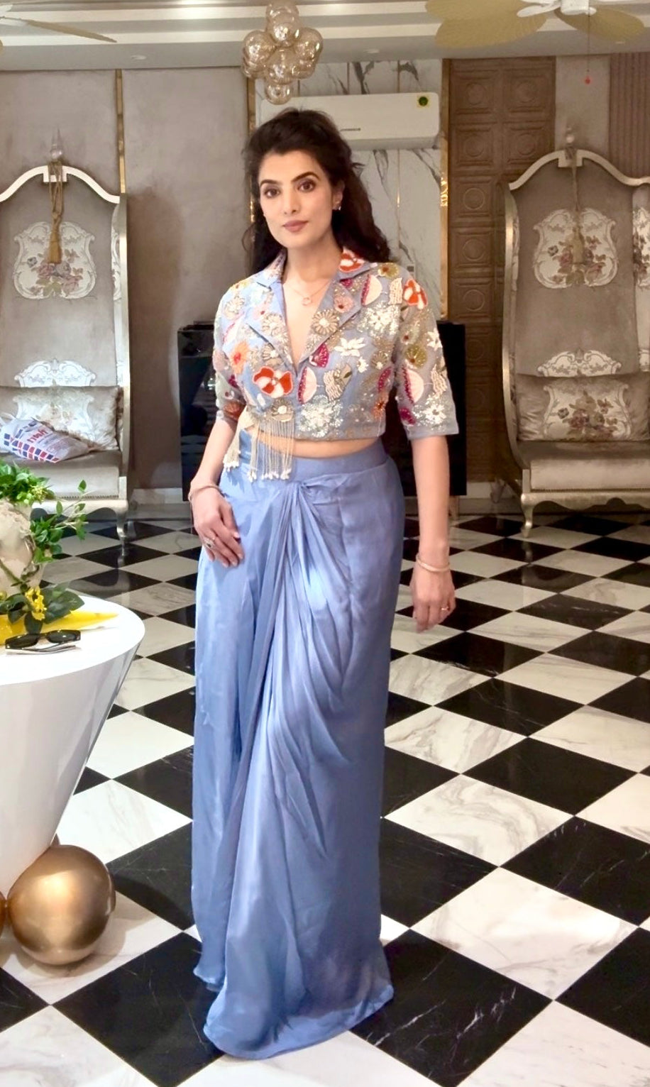 Powder Blue Floral Dress