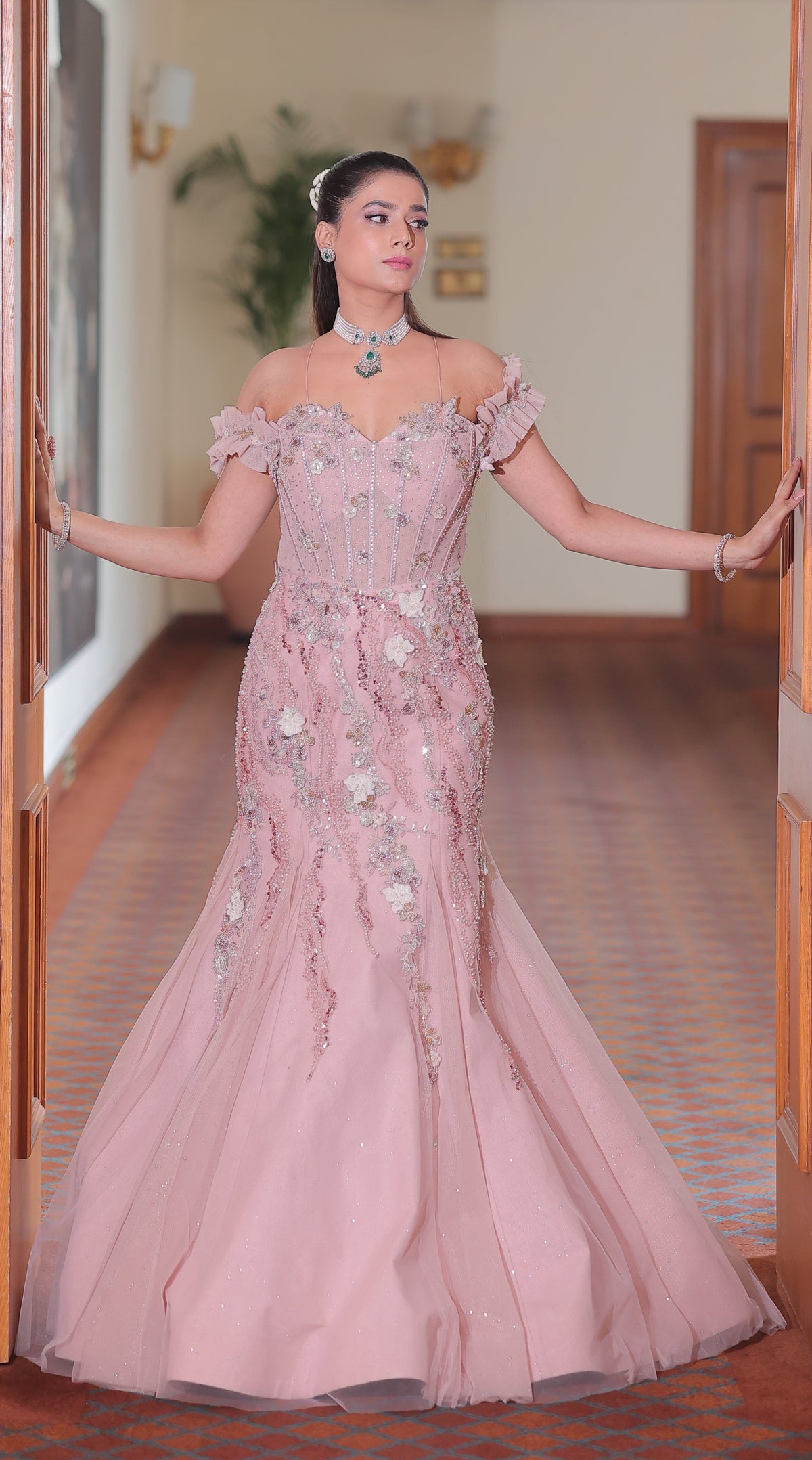 Blush Pink  Mermaid Gown