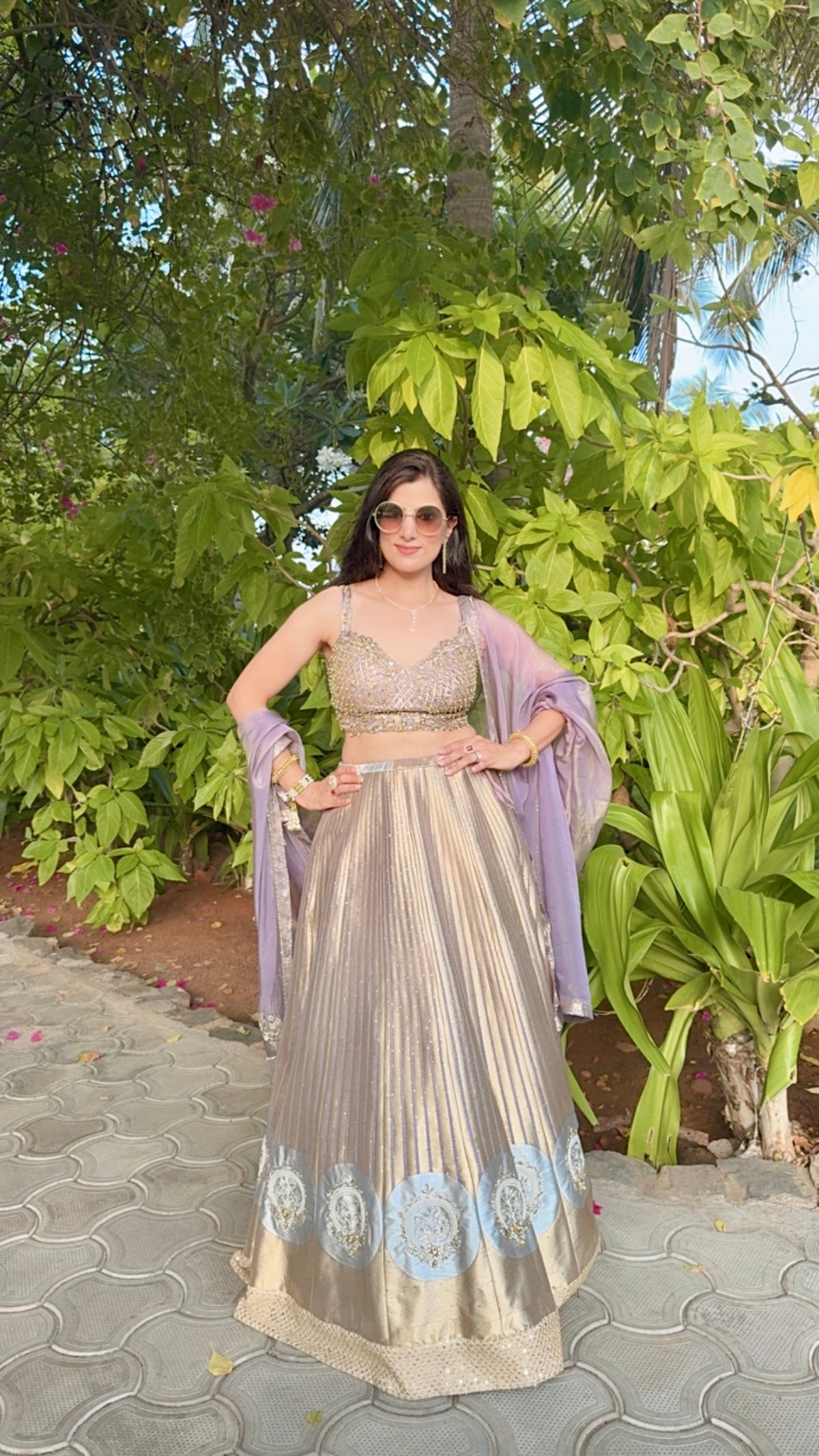 Champagne lavender Lehenga