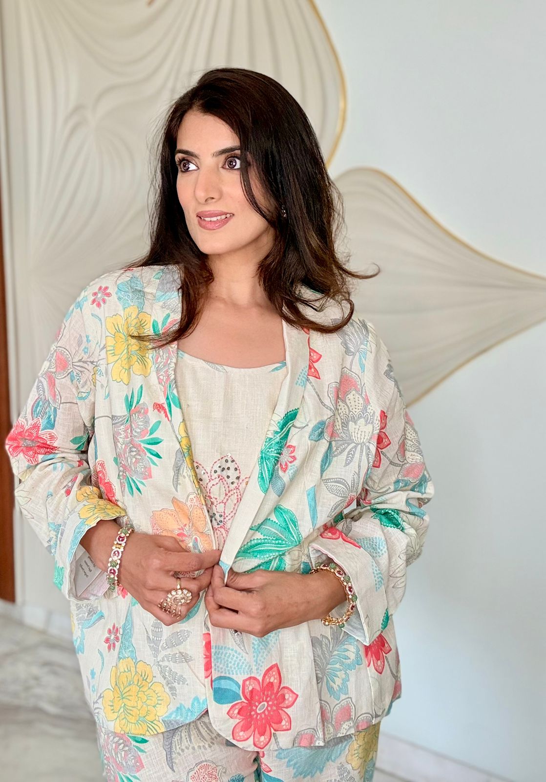 Floral Linen Cotton Co-Ord Set
