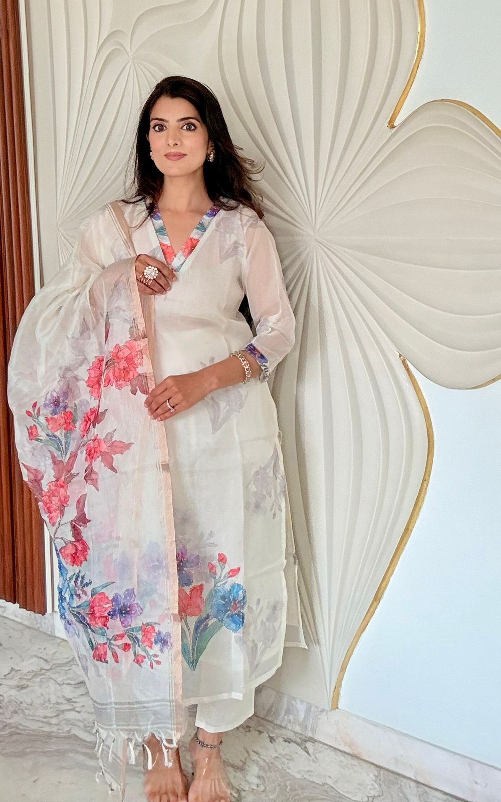 Summer Bloom Organza Suit Set