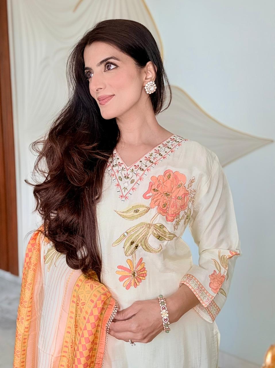 Floral Crepe suit