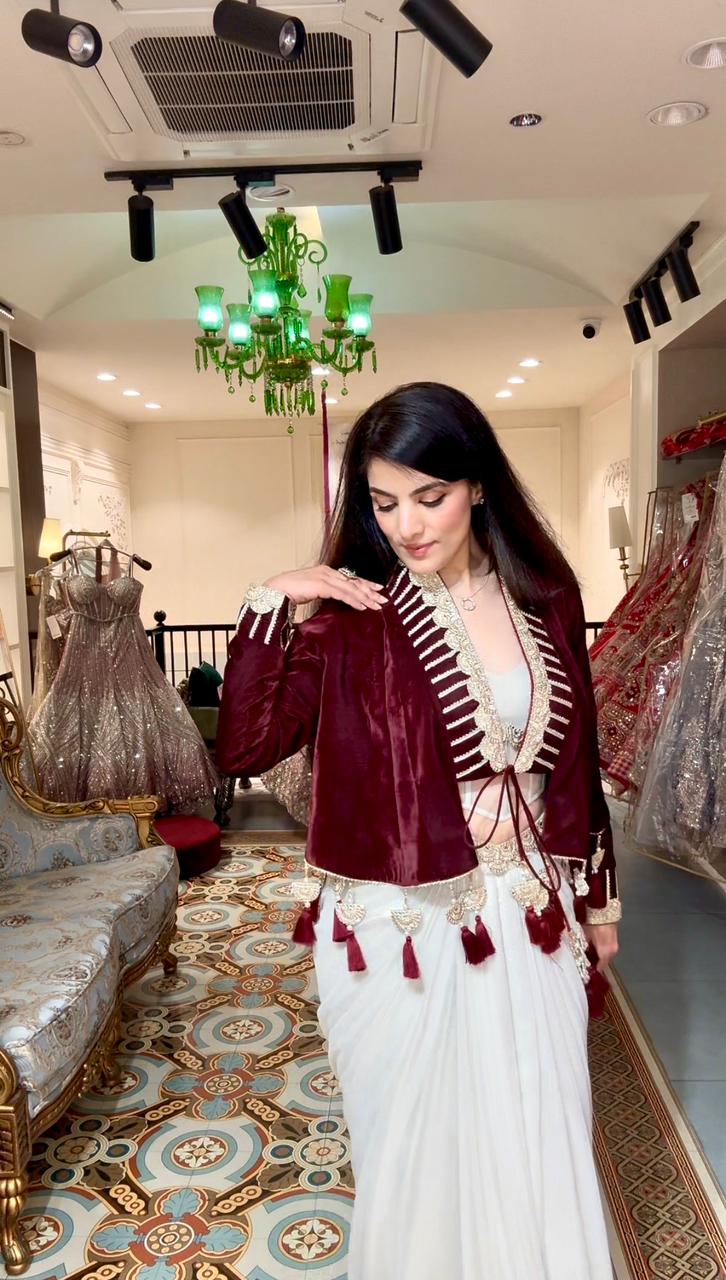 The Crimson Regal Convertible Saree Set
