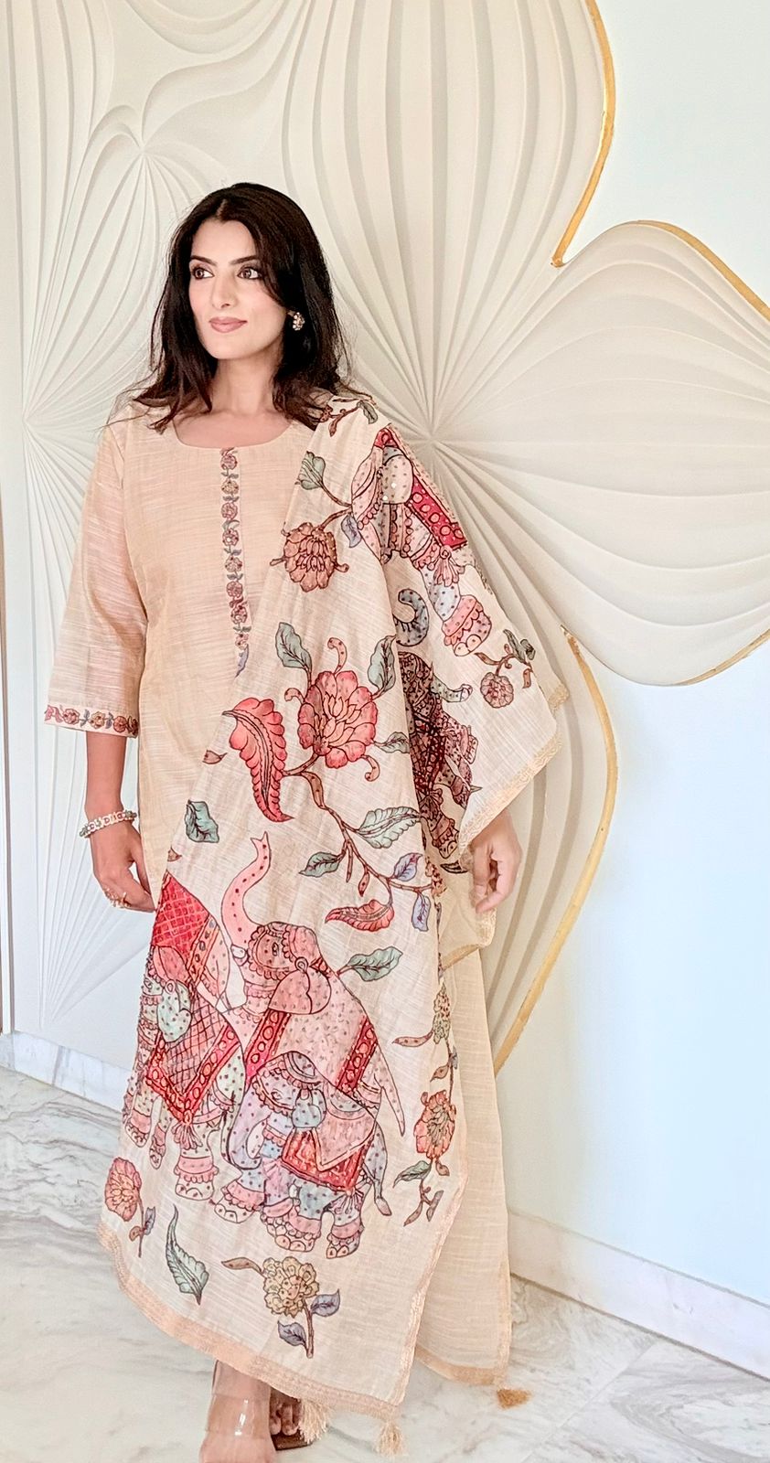 Khadi-Style Cotton Suit Set