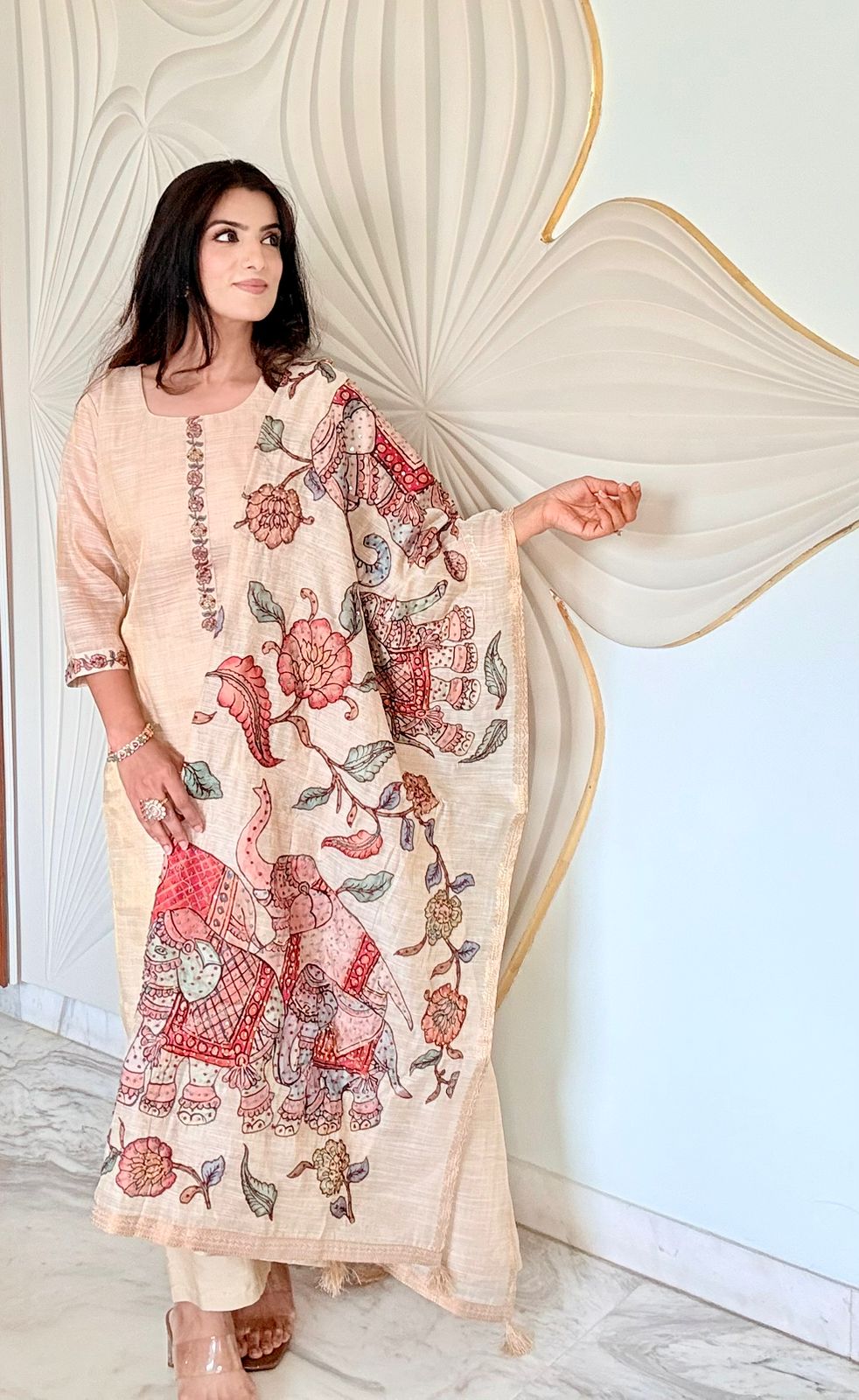 Khadi-Style Cotton Suit Set