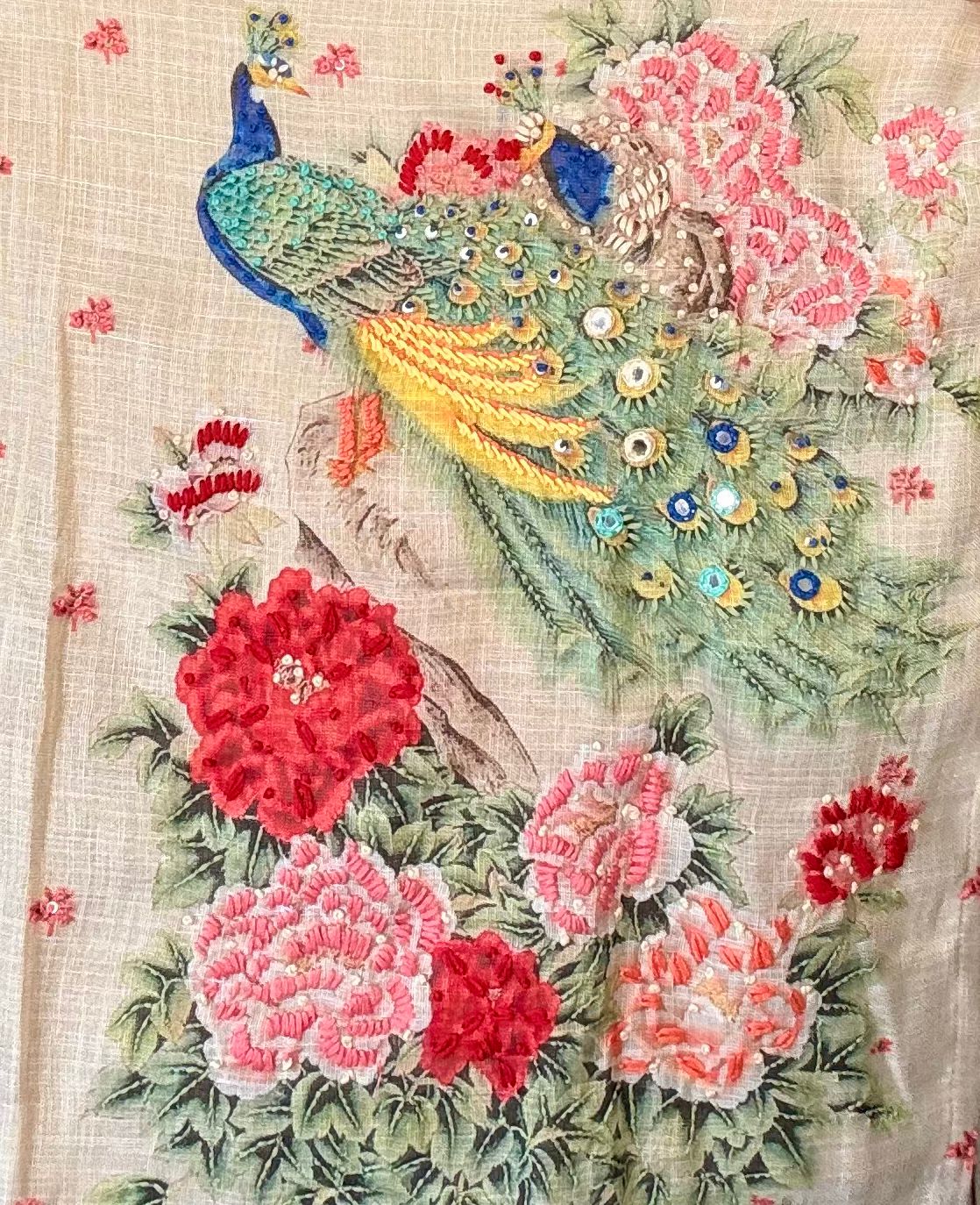 Peacock Motif Suit Set