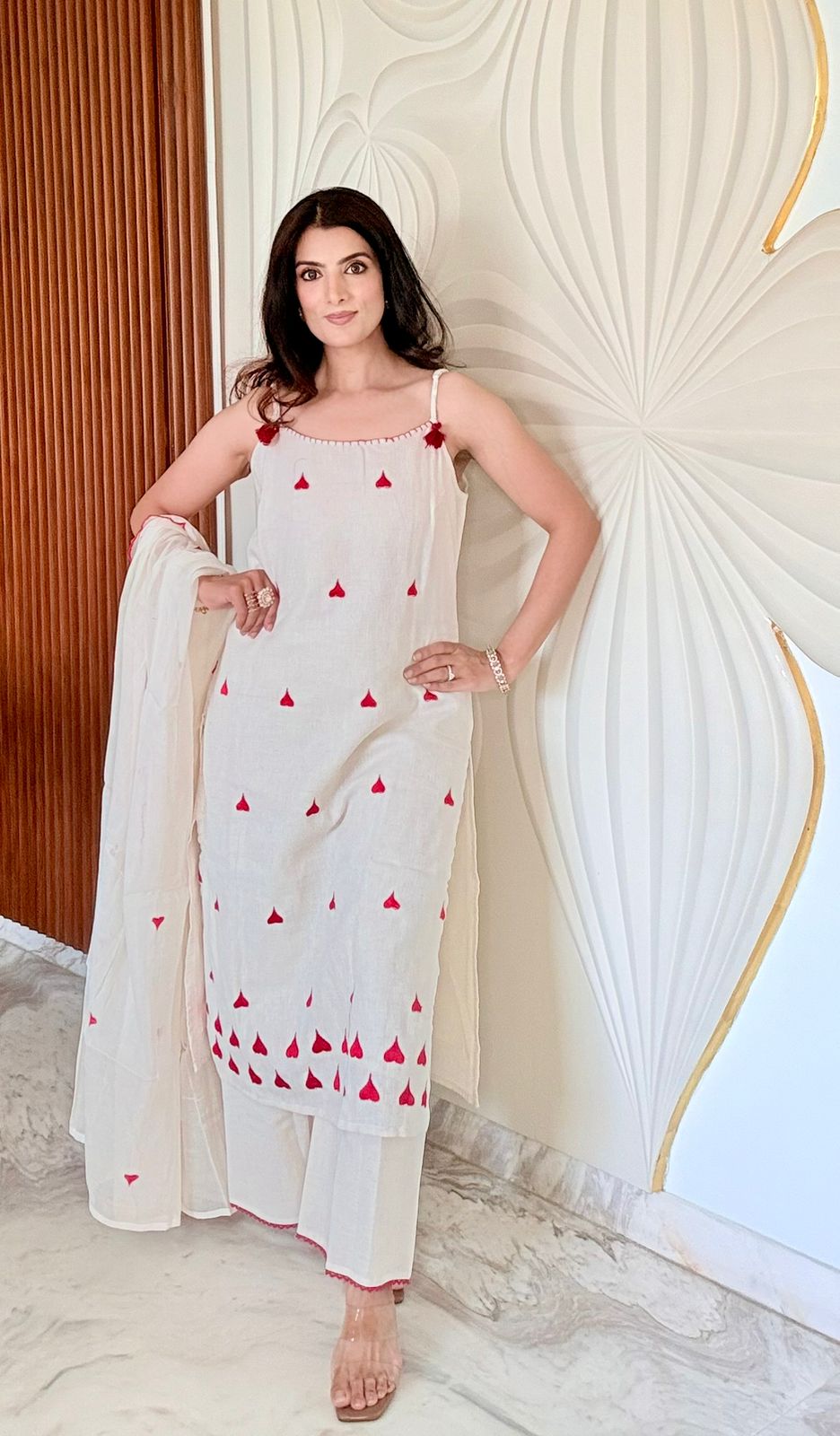 Sweetheart Ivory Pure Cotton Suit Set